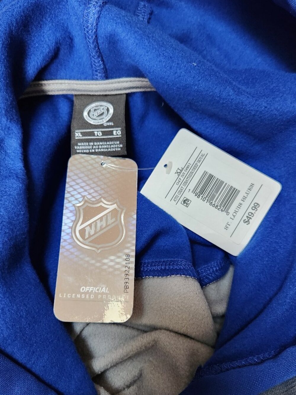 NHL ST. LOUIS BLUES Men's Logo Hooded Sweatshirt Hoodie - NEW NWT - Picture 4 of 4